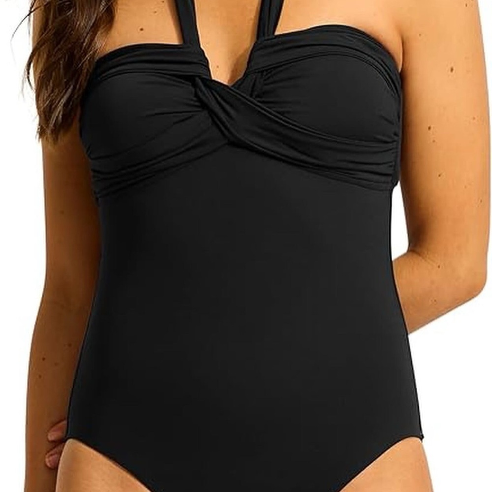 Seafolly halter plunge eco conscious black size 10